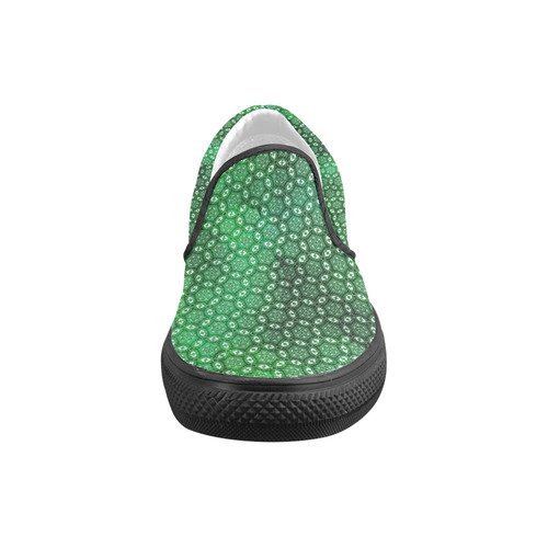 Green Abstract Forest Men's Slip-on Canvas Shoes (Model 019)