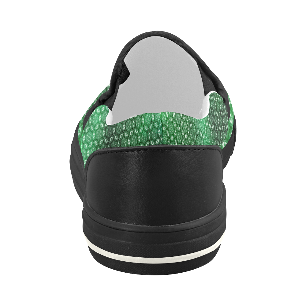 Green Abstract Forest Women's Slip-on Canvas Shoes (Model 019)