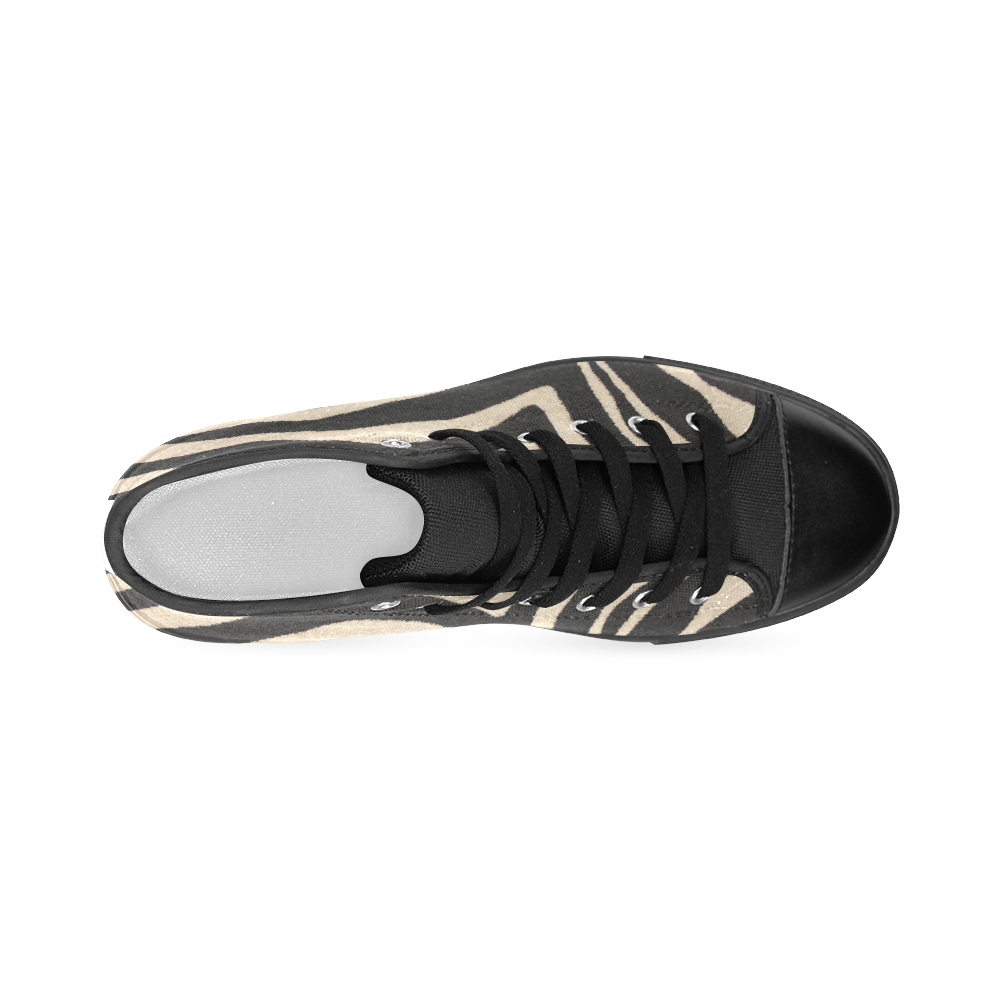 Zebra Men’s Classic High Top Canvas Shoes (Model 017)
