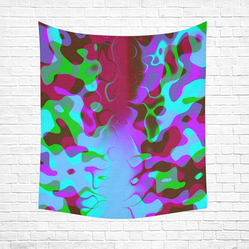 Retro Abstract Colorsplash Cotton Linen Wall Tapestry 51"x 60"