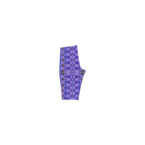 Blue Black Abstract Pattern Hestia Cropped Leggings (Model L03)