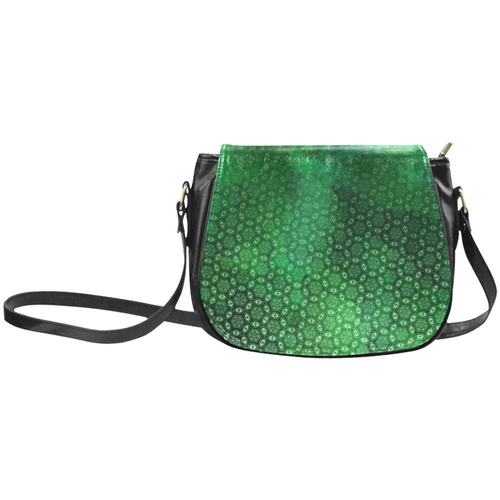 Ombre Green Abstract Forest Classic Saddle Bag/Large (Model 1648)
