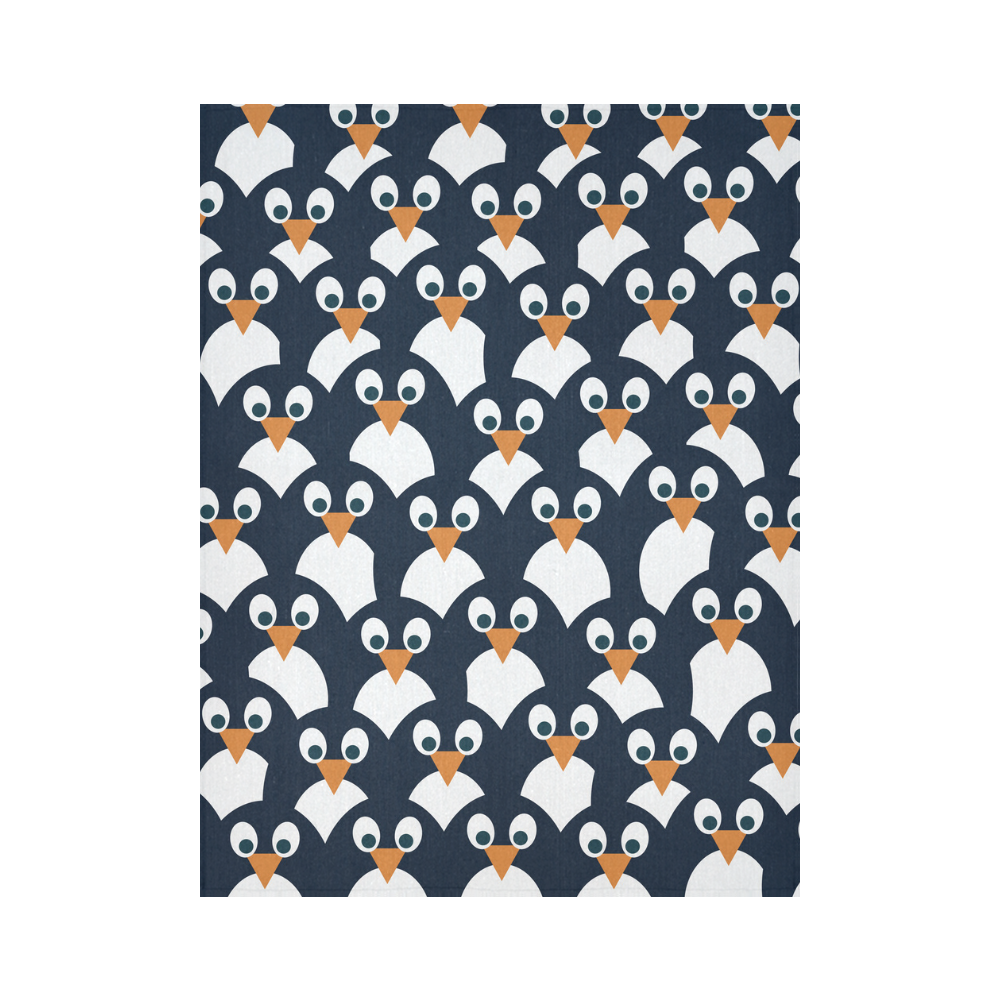 Penguin Pattern Cotton Linen Wall Tapestry 60"x 80"