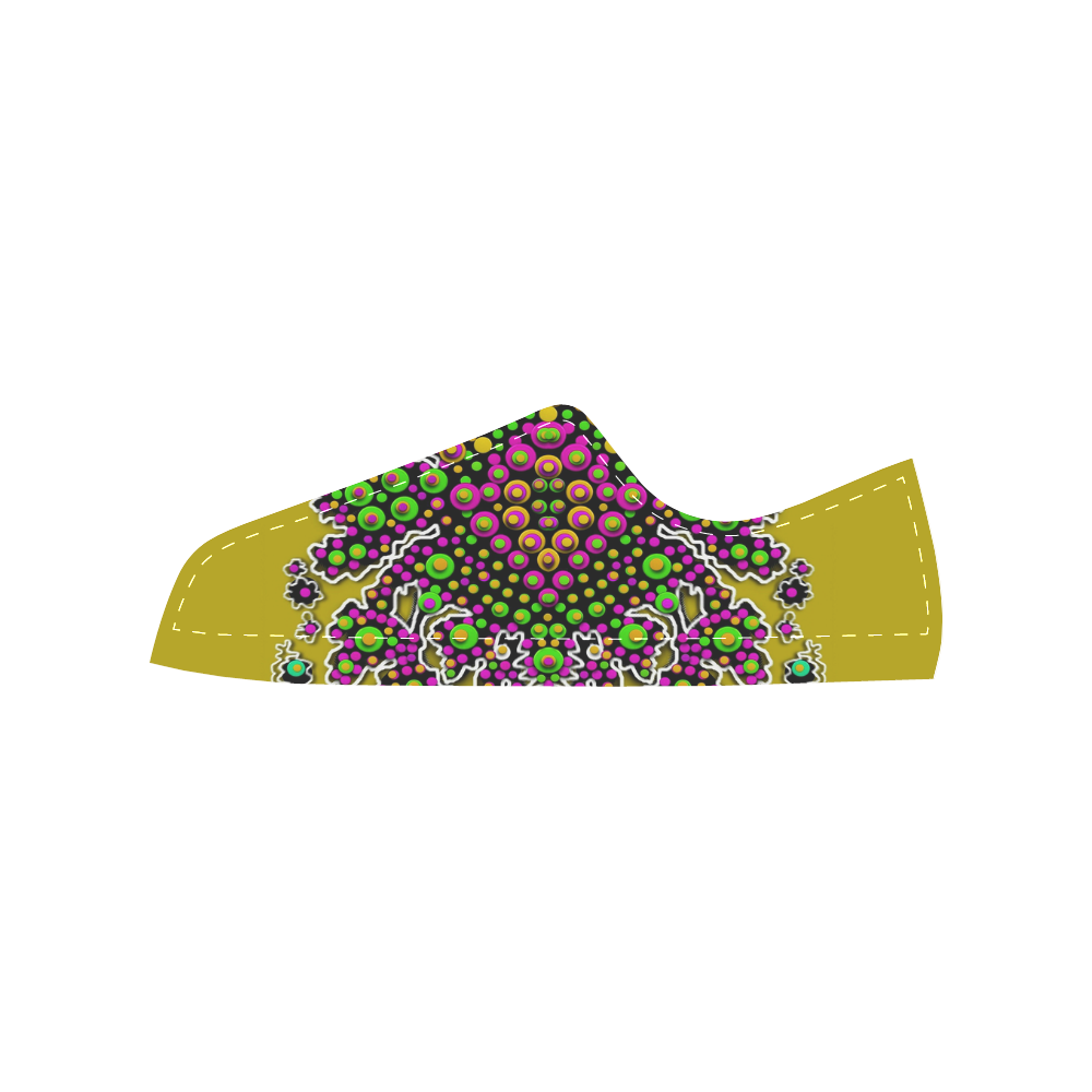 Fantasy flower peacock Mermaid with  pop art Men's Classic Canvas Shoes/Large Size (Model 018)