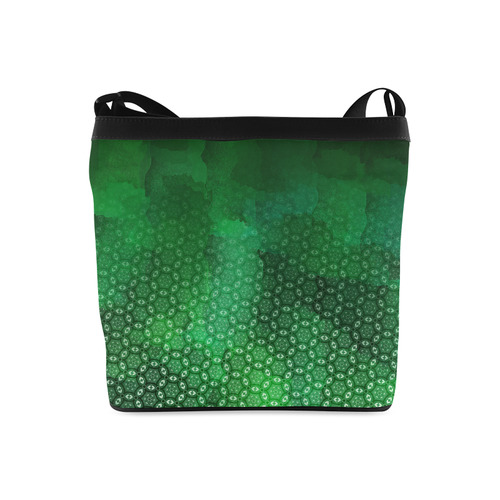 Ombre Green Abstract Forest Crossbody Bags (Model 1613)