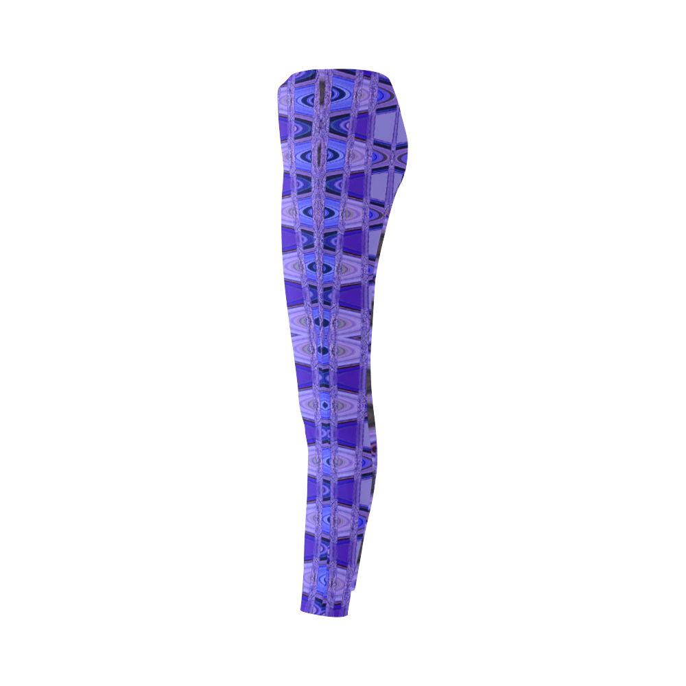 Blue Black Abstract Pattern Cassandra Women's Leggings (Model L01)