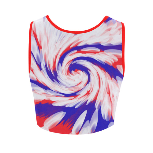 Red White Blue USA Patriotic Abstract Women's Crop Top (Model T42)