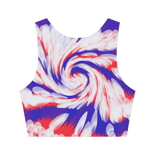 Red White Blue USA Patriotic Abstract Women's Crop Top (Model T42)
