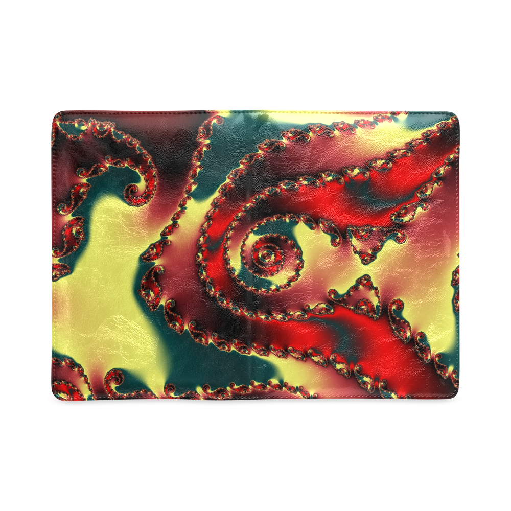 fractal green yellow black red spiral pattern beautiful colors Custom NoteBook A5