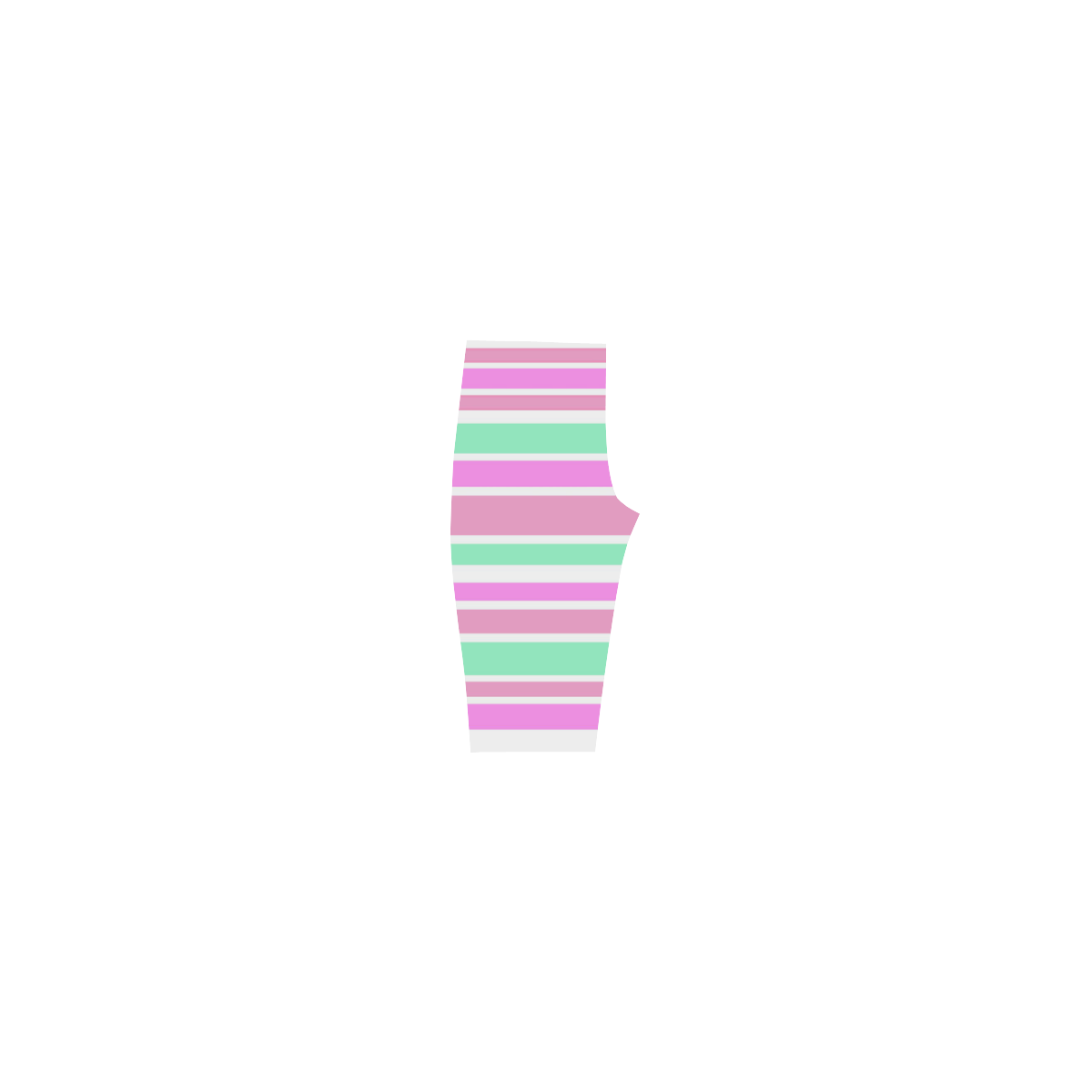 Pink Green Stripes Pattern Hestia Cropped Leggings (Model L03)