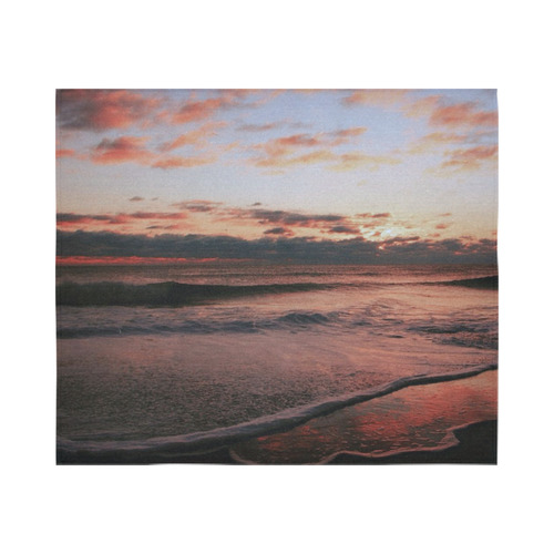 Stunning sunset on the beach 1 Cotton Linen Wall Tapestry 60"x 51"