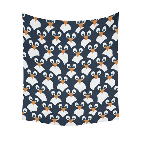 Penguin Pattern Cotton Linen Wall Tapestry 51"x 60"