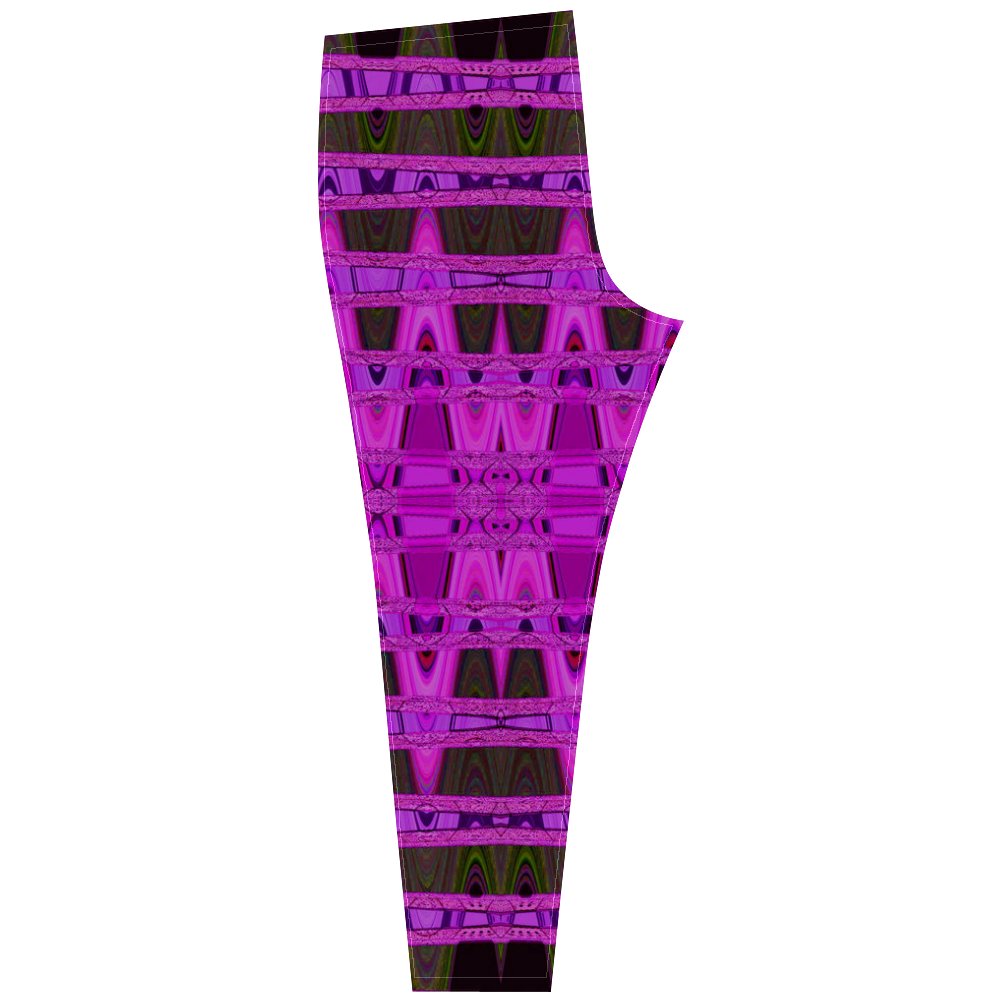 Bright Pink Black Abstract Pattern Cassandra Women's Leggings (Model L01)