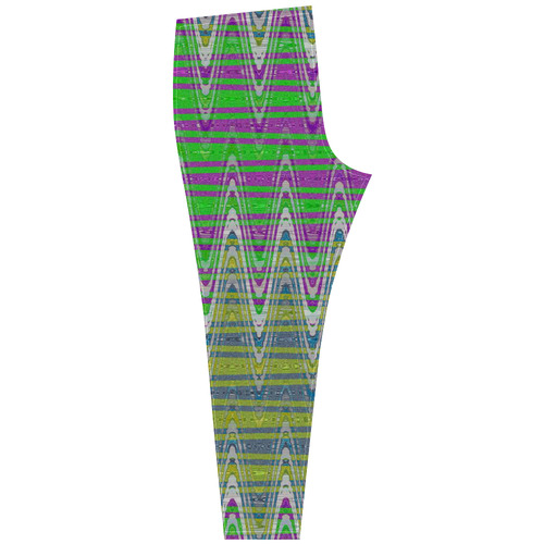 Colorful Pastel Zigzag Waves Pattern Cassandra Women's Leggings (Model L01)