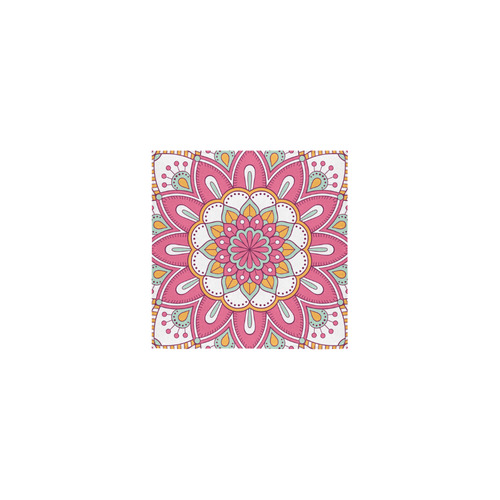 Pink Bohemian Mandala Design Square Towel 13“x13”