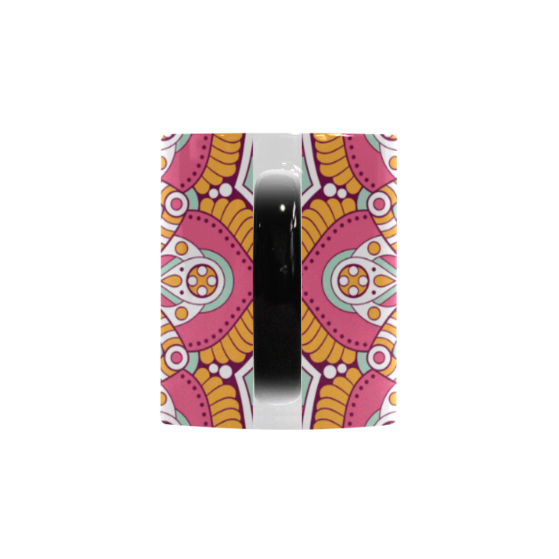 Pink Bohemian Mandala Design Custom Morphing Mug