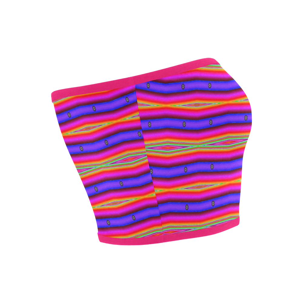 Bright Pink Purple Stripe Abstract Bandeau Top