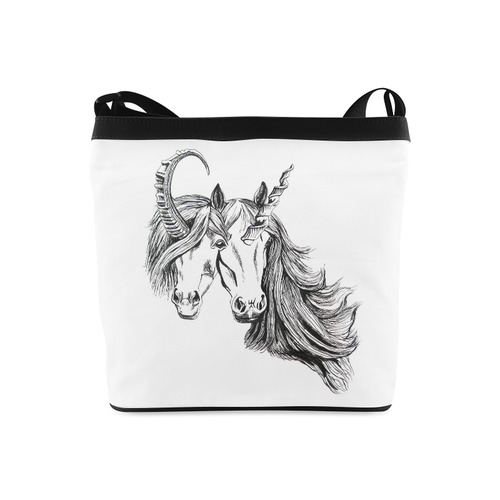 conjoined unicorns crossbody bag Crossbody Bags (Model 1613)