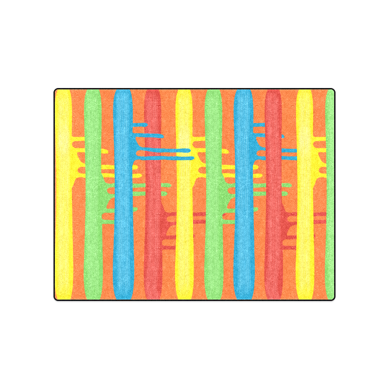 Colorful Rainbow Strokes of the Brush Blanket 50"x60"