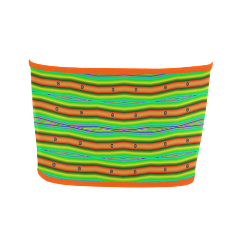 Bright Green Orange Stripes Pattern Abstract Bandeau Top