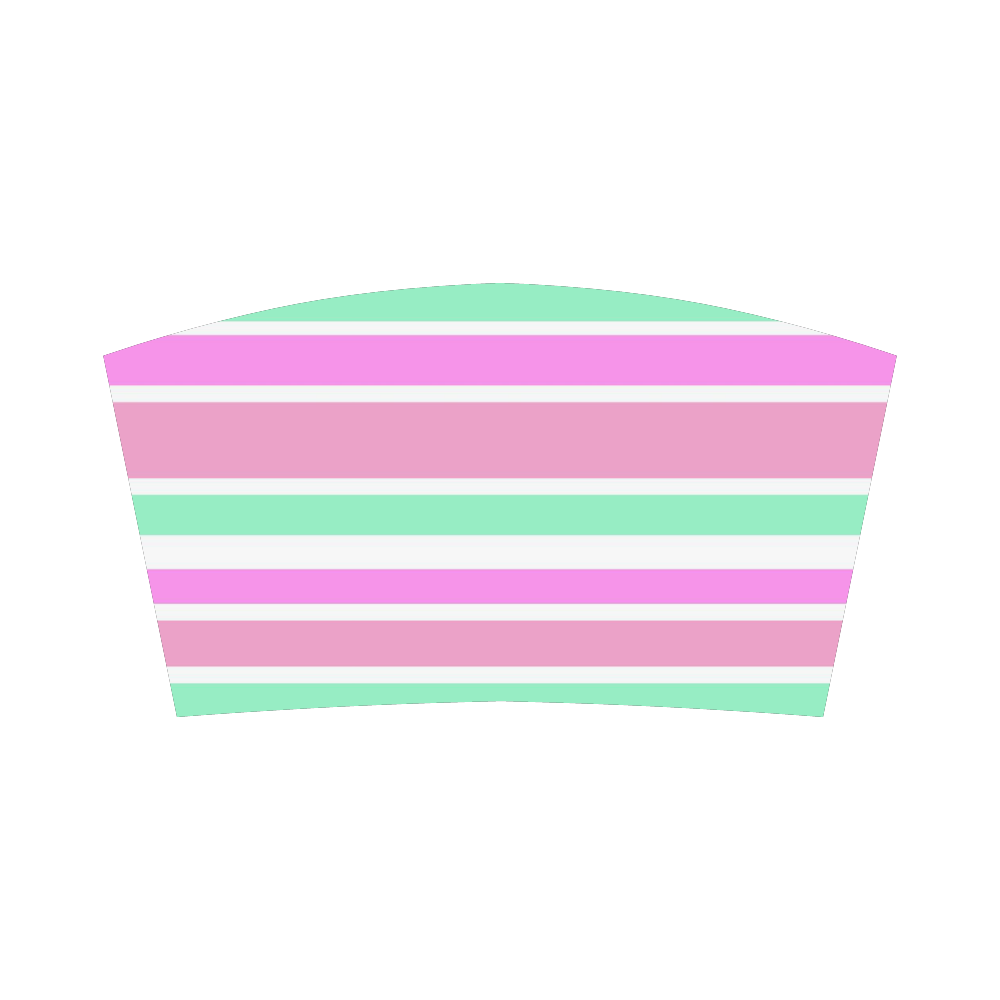 Pink Green Stripes Pattern Bandeau Top