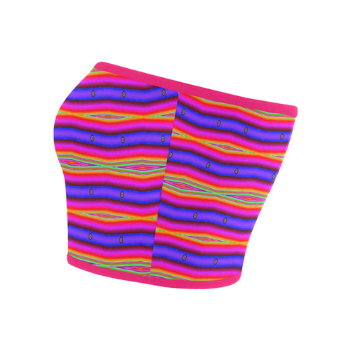 Bright Pink Purple Stripe Abstract Bandeau Top