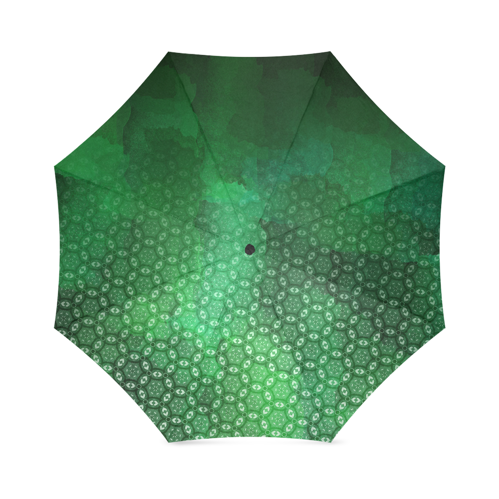 Ombre Green Abstract Forest Foldable Umbrella (Model U01)
