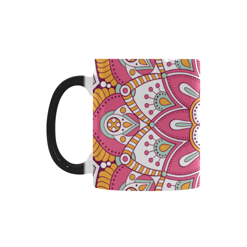 Pink Bohemian Mandala Design Custom Morphing Mug