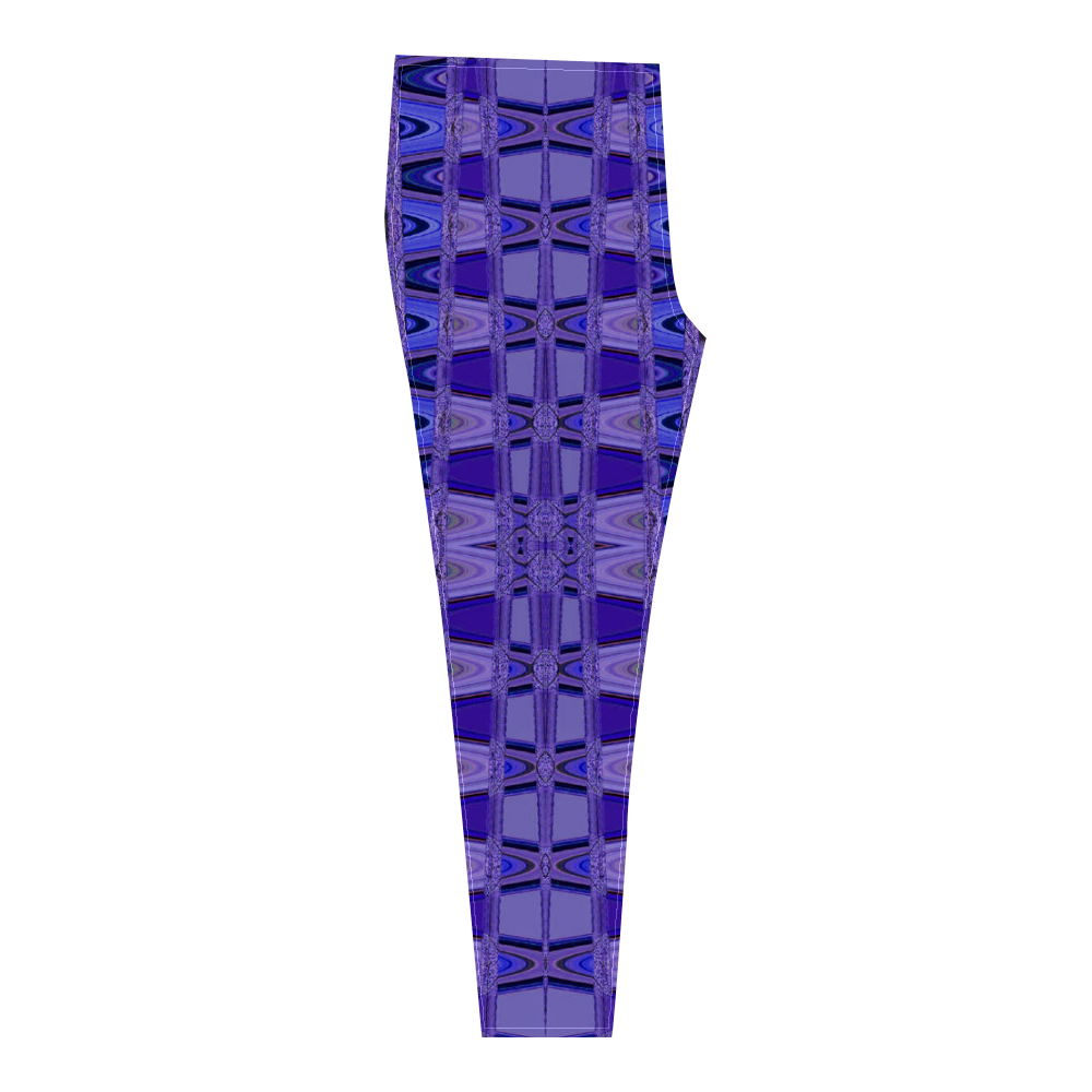 Blue Black Abstract Pattern Cassandra Women's Leggings (Model L01)