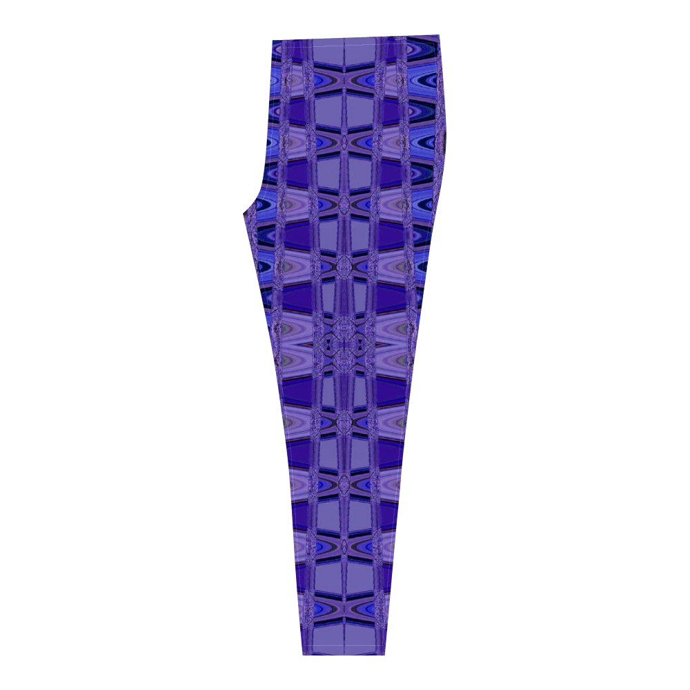 Blue Black Abstract Pattern Cassandra Women's Leggings (Model L01)