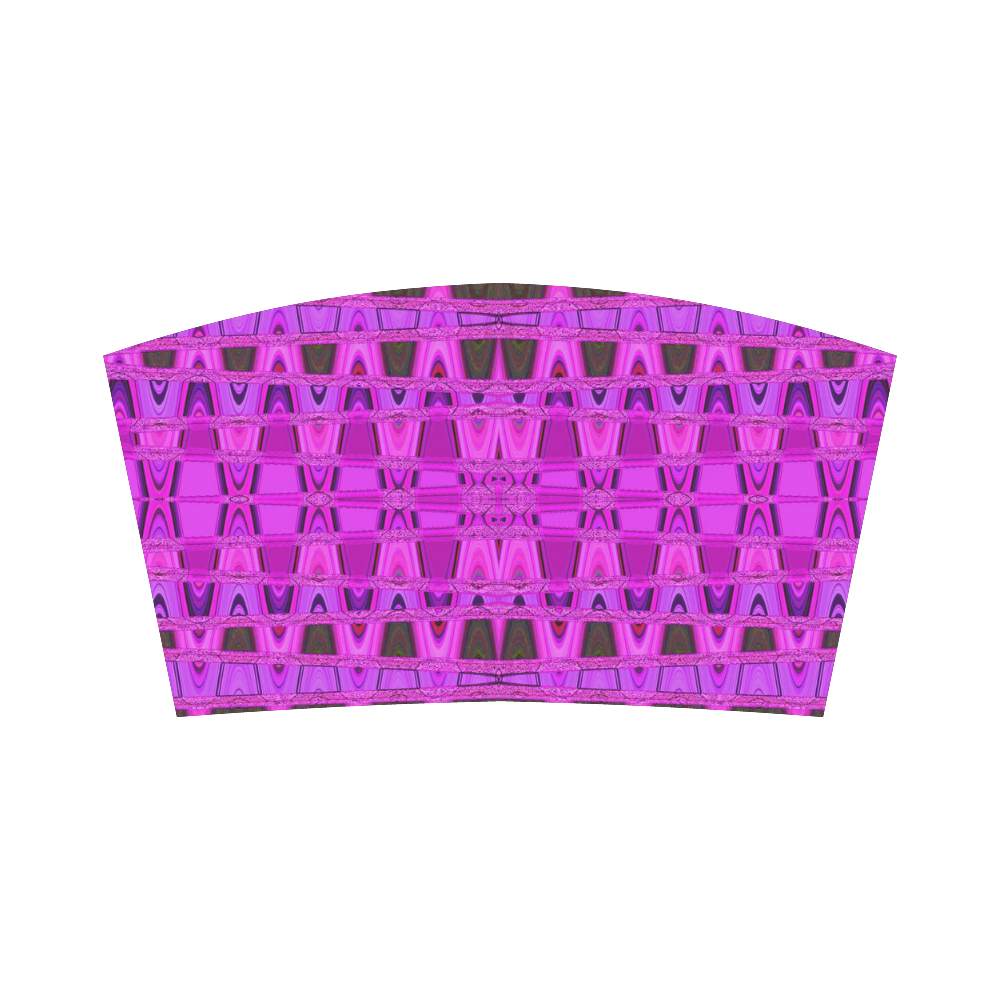 Bright Pink Black Abstract Pattern Bandeau Top