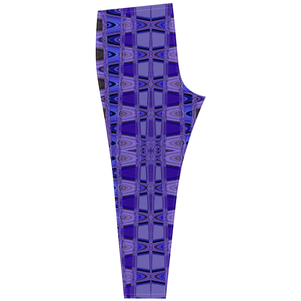 Blue Black Abstract Pattern Cassandra Women's Leggings (Model L01)