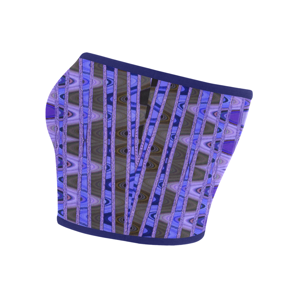 Blue Black Abstract Pattern Bandeau Top