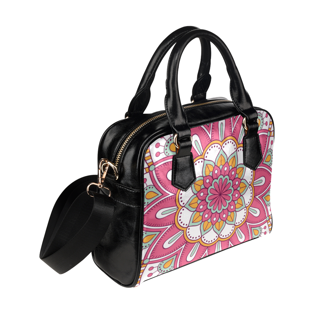Pink Bohemian Mandala Design Shoulder Handbag (Model 1634)