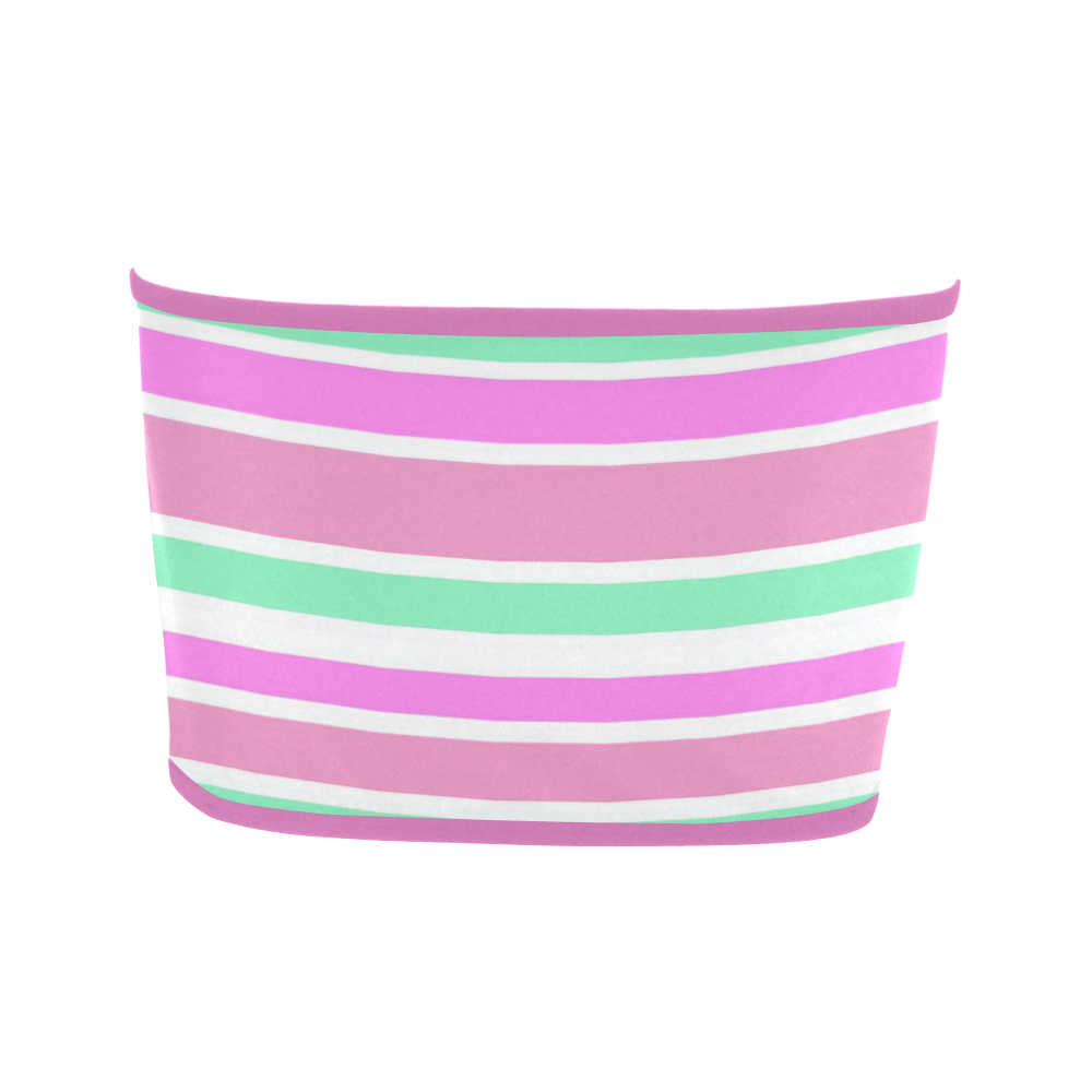 Pink Green Stripes Pattern Bandeau Top