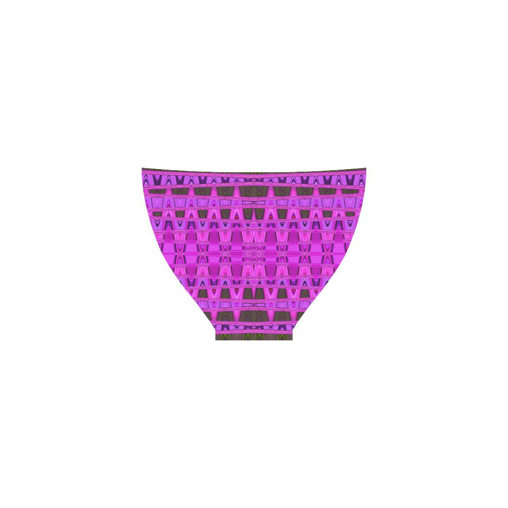 Bright Pink Black Abstract Pattern Custom Bikini Swimsuit