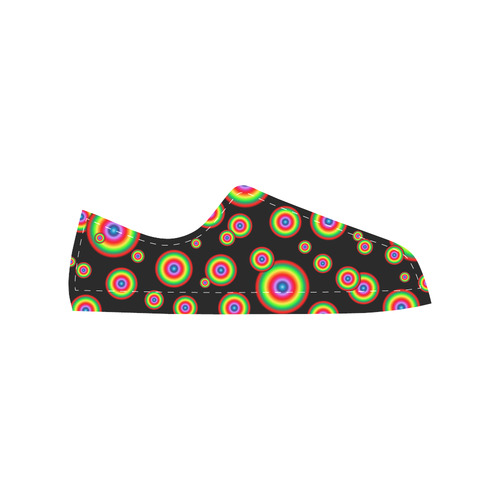 Neon Colored different sized targets Men's Classic Canvas Shoes/Large Size (Model 018)