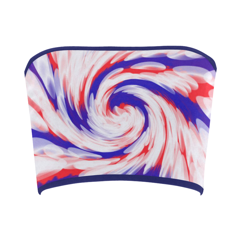 Red White Blue USA Patriotic Abstract Bandeau Top