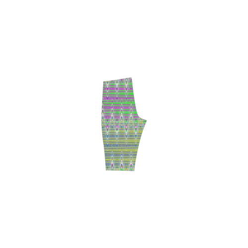 Colorful Pastel Zigzag Waves Pattern Hestia Cropped Leggings (Model L03)