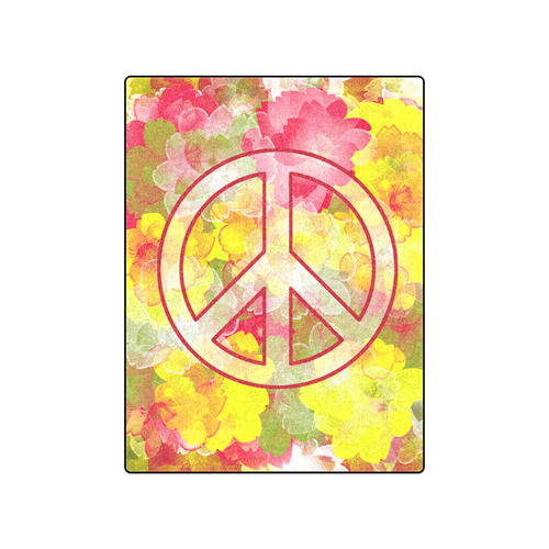 Flower Power Peace Blanket 50"x60"