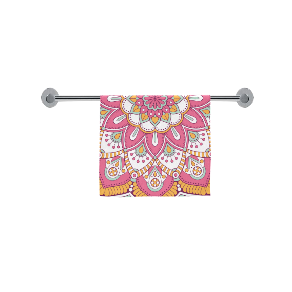 Pink Bohemian Mandala Design Custom Towel 16"x28"