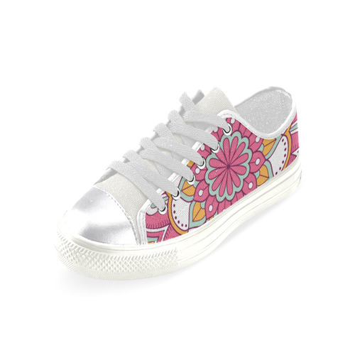 Pink Bohemian Mandala Design Women's Classic Canvas Shoes (Model 018)
