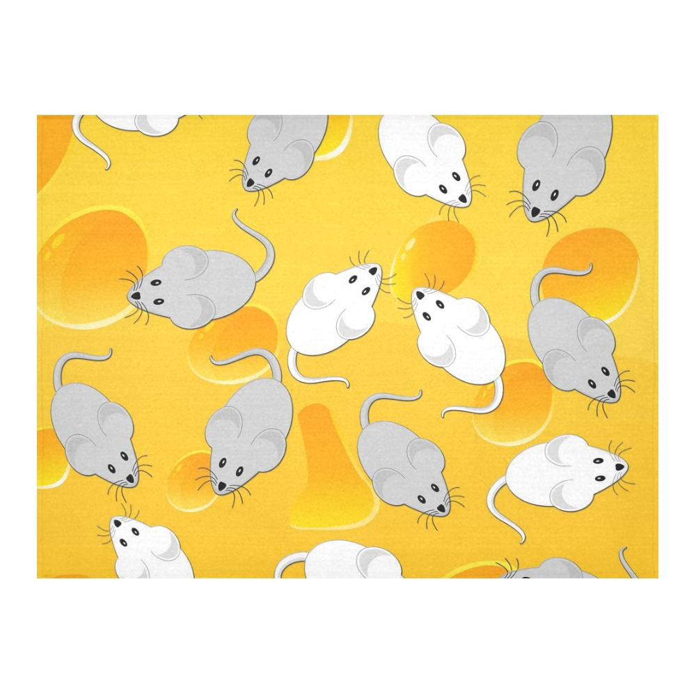 mice on cheese Cotton Linen Tablecloth 52"x 70"