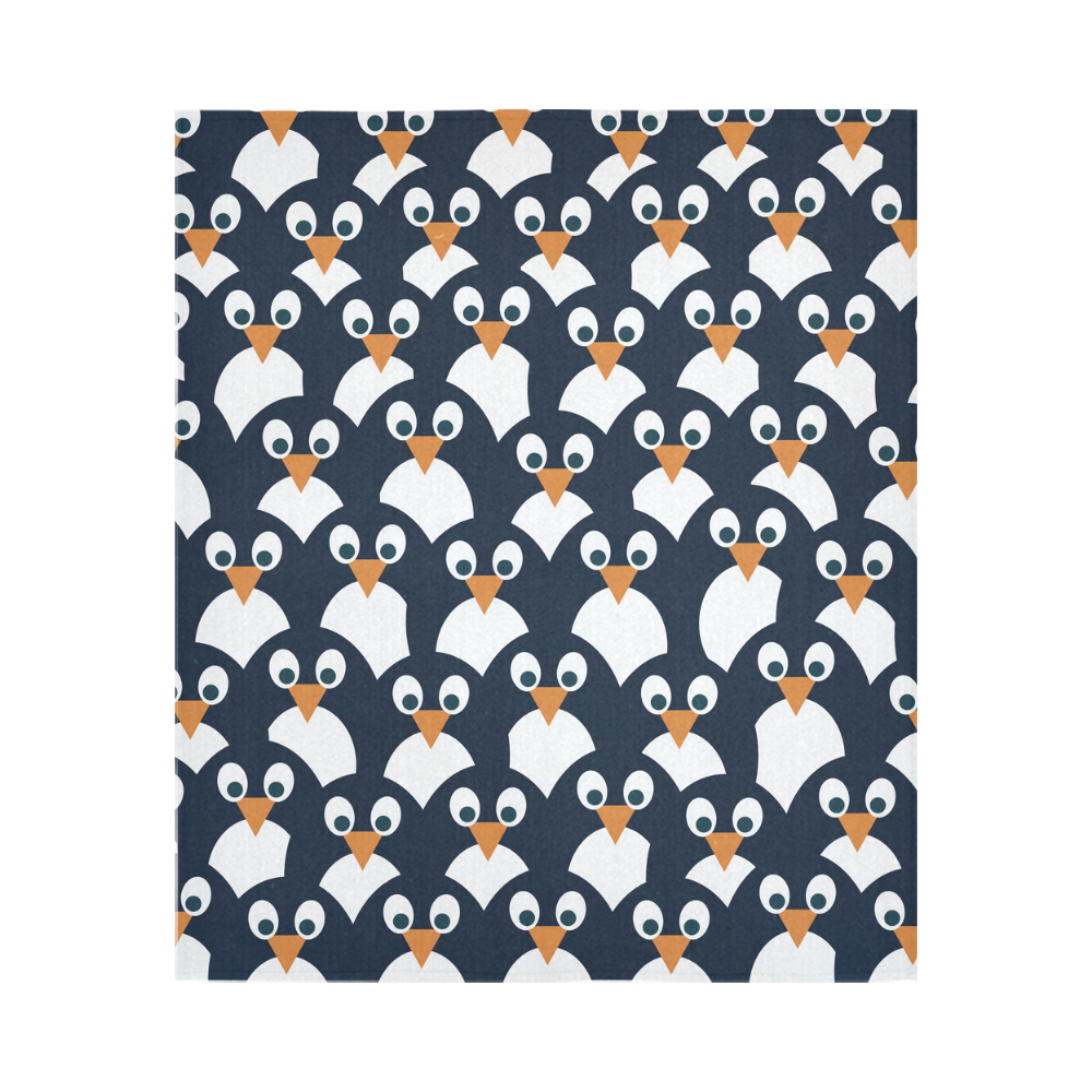 Penguin Pattern Cotton Linen Wall Tapestry 51"x 60"