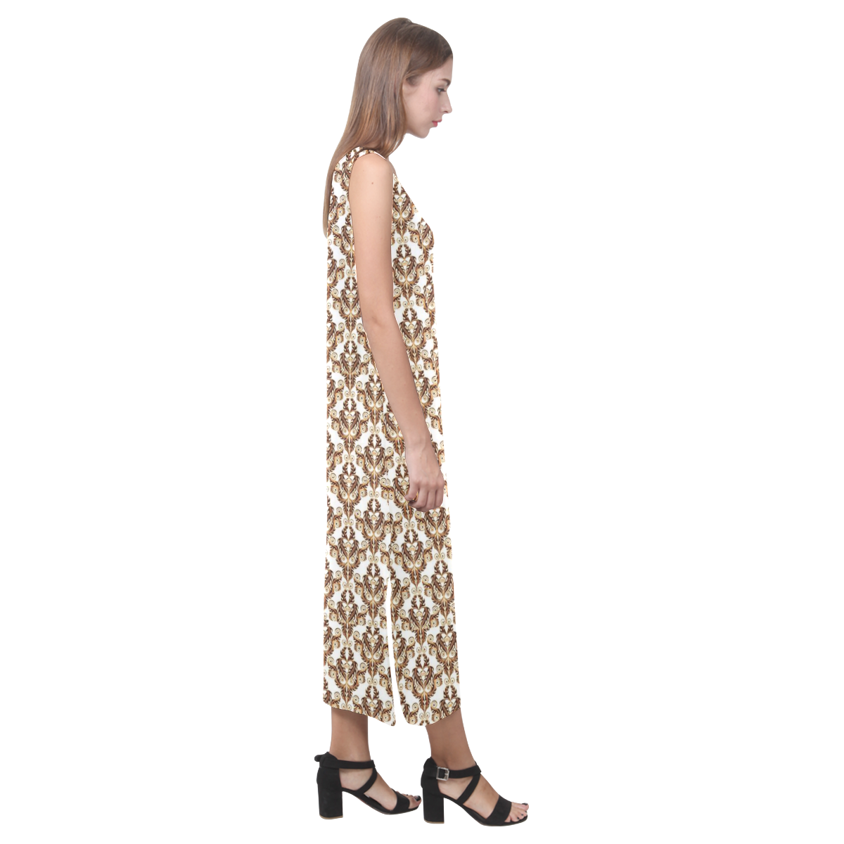 vintage pattern 916F Phaedra Sleeveless Open Fork Long Dress (Model D08)
