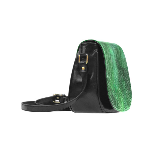 Ombre Green Abstract Forest Classic Saddle Bag/Small (Model 1648)