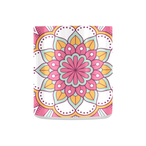 Pink Bohemian Mandala Design Classic Insulated Mug(10.3OZ)
