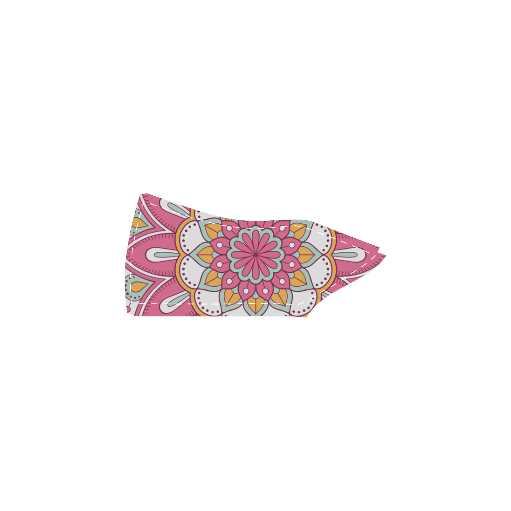 Pink Bohemian Mandala Design Women's Slip-on Canvas Shoes (Model 019)