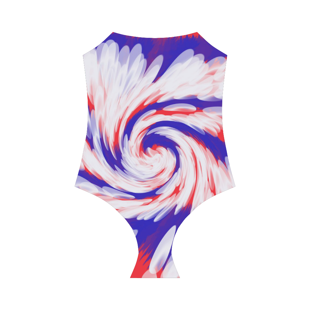 Red White Blue USA Patriotic Abstract Strap Swimsuit ( Model S05)