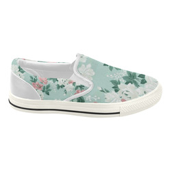 Watercolor Pink Rose Floral Women's Slip On Sneakers